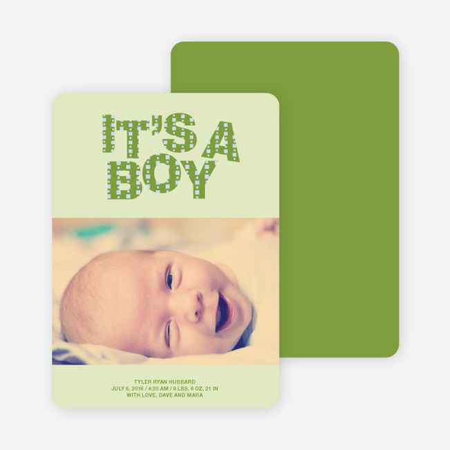 Bold Letters for Bold News Baby Announcements - Lime