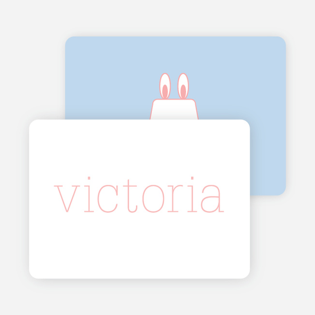 Rabbit Stripe Stationery and Note Cards - Cotton Candy Rabbit Stripe Stationery - Cotton Candy