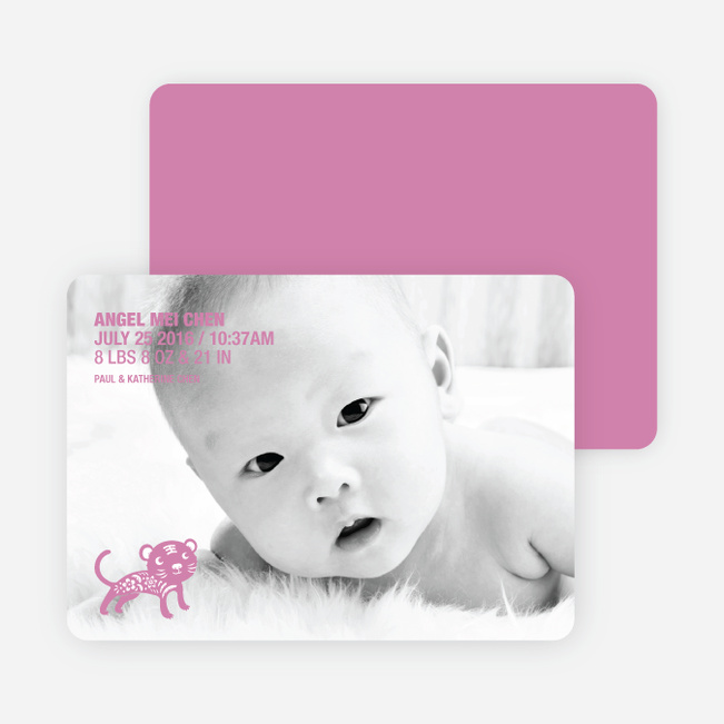 Simply Photos: Year of the Tiger Photo Baby Announcements - Violet