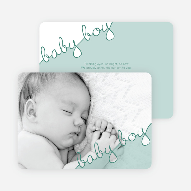 Splish Splash Boy Announcements - Green Baby