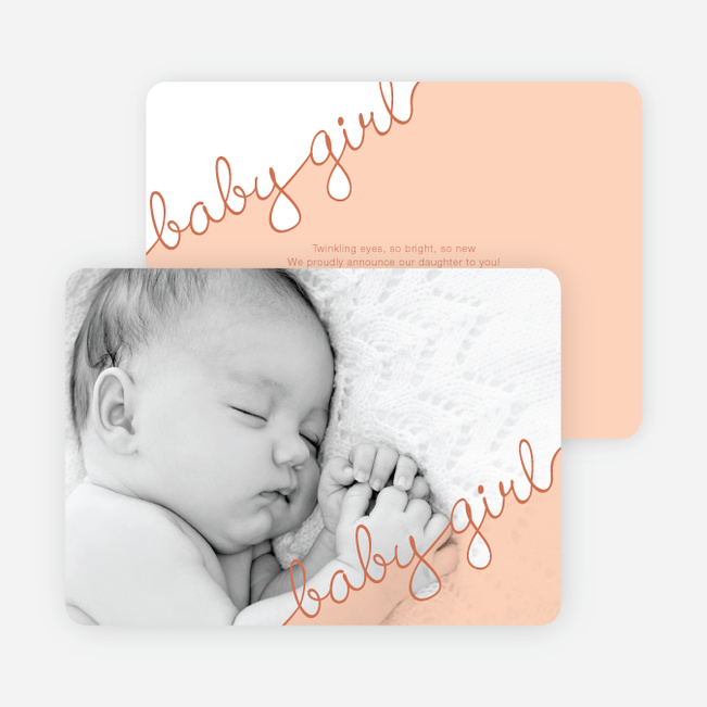 Splish Splash Girl Announcements - Peach Smoothie