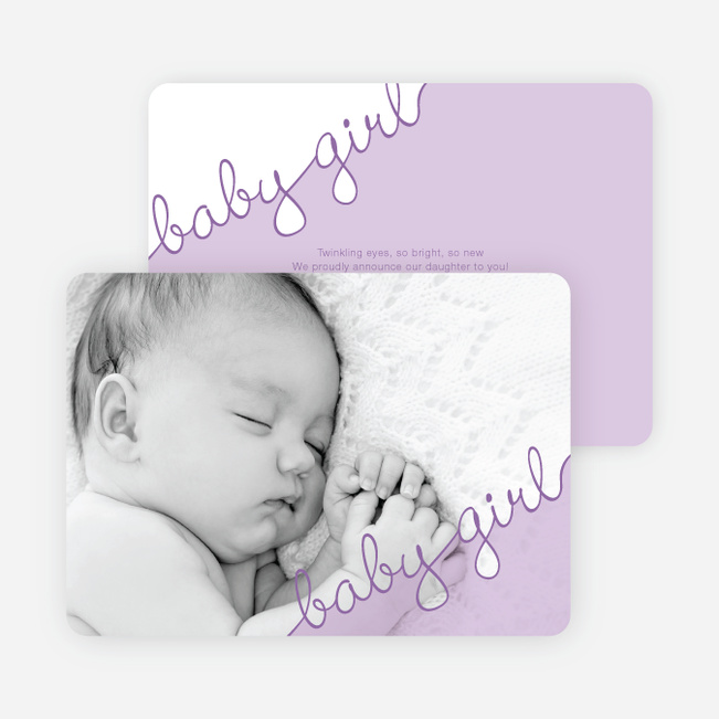 Splish Splash Girl Announcements - Blueberry Seed