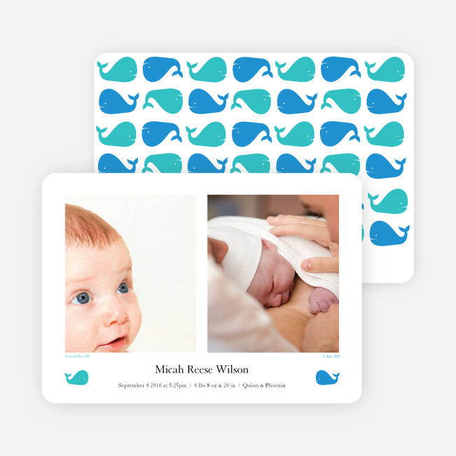 That S/He Blows Whale Birth Announcements - Blue Whale