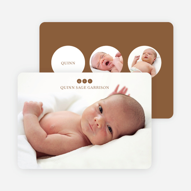 Triple Threat Birth Announcements - Brown