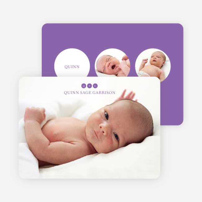 Triple Threat Birth Announcements - Purple