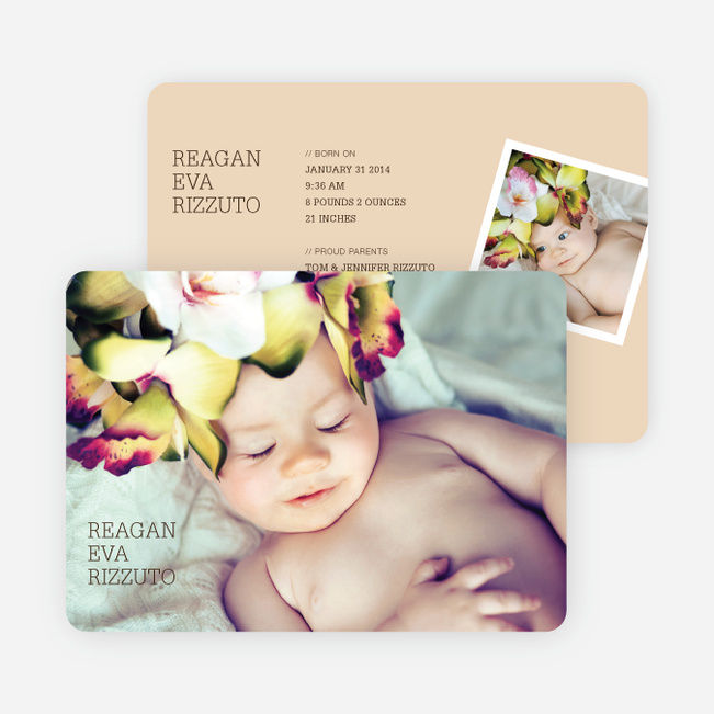 Unique Birth Announcements - Orange