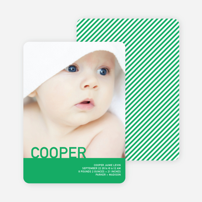 What’s My Name Birth Announcements - Green Galapagos