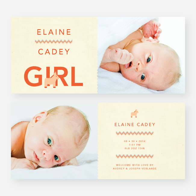 Nice A** Donkey Themed Birth Announcements - Orange