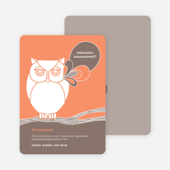 Hooting Own Moving Announcements - Peach Sunset