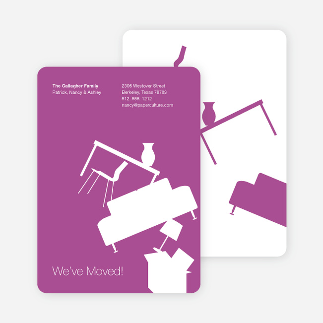 Modern Furniture Change of Address Card - Light Purple