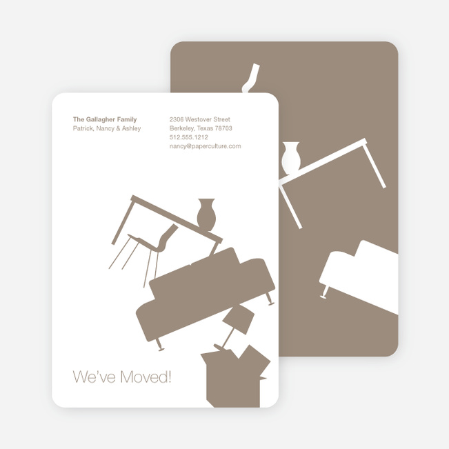 Modern Furniture Change of Address Card - Mocha