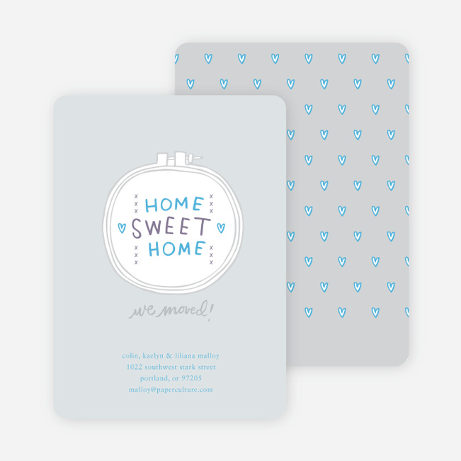 Modern, Traditionalist Embroidery Moving Announcements - Mountain Spring