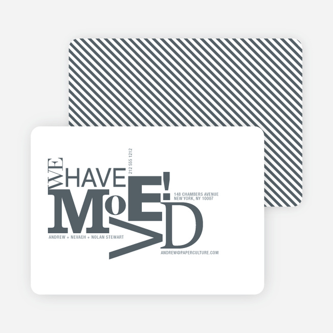 Modern Typography Moving Announcement - Steel Blue