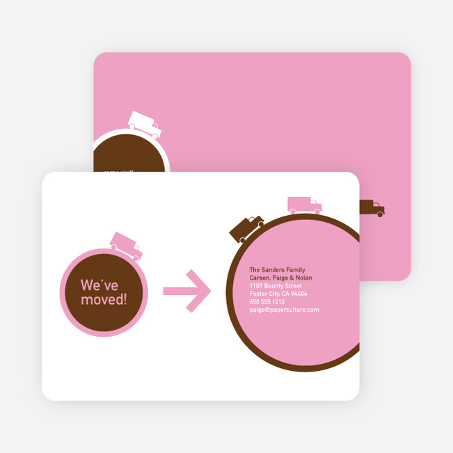 Moving Truck Moving Announcement - Bubble Gum