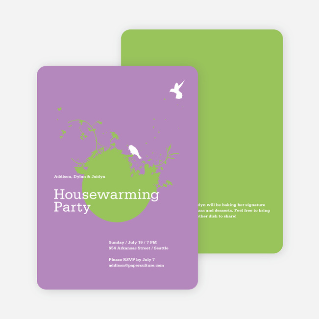 New Nest Housewarming Party Invitations - Amethyst