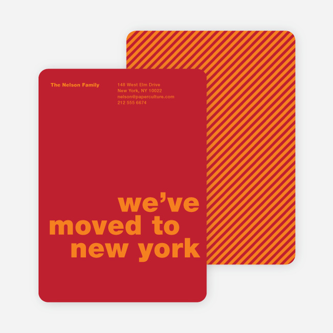 Simply Text Minimalist Moving Announcements - Candy Apple