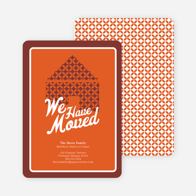 Retro Moving Announcements - Deep Saffron