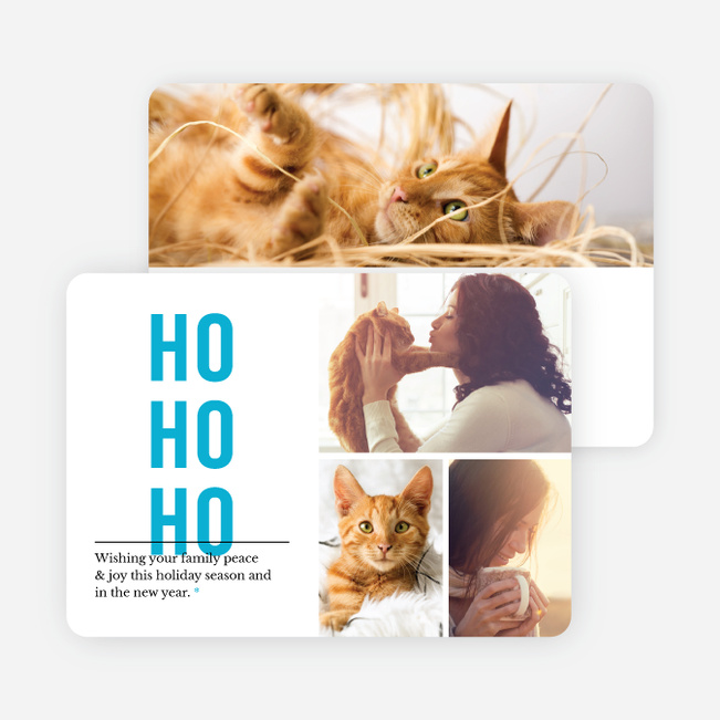 Ho Ho Ho Christmas Cards - Blue
