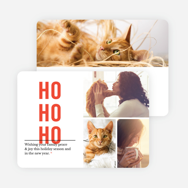 Ho Ho Ho Christmas Cards - Red