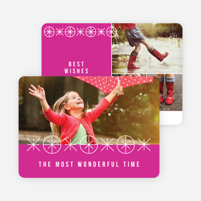 Ornaments and Stars Christmas Cards - Pink