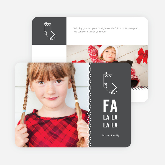 Stocking Sketch Christmas Card - Gray