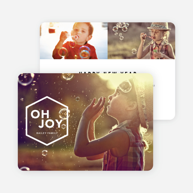 Full of Joy New Year Cards - White