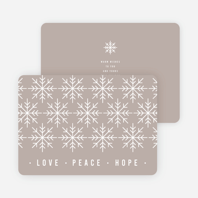 Snowflake Pattern Corporate Holiday Cards - Gray