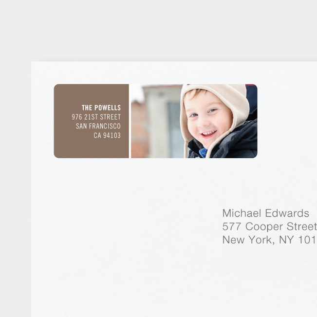 Horizontal Photo Right Personalized Address Labels - Gray