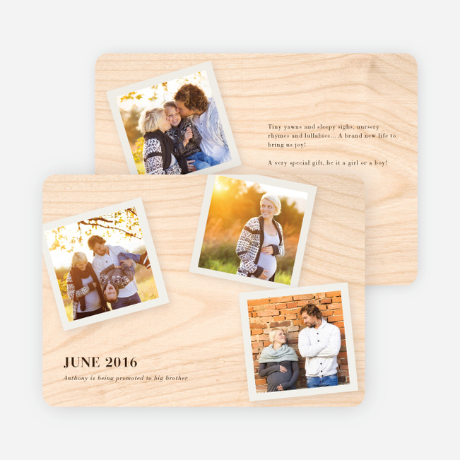 4 Classic Photo Pregnancy Announcements - Plywood