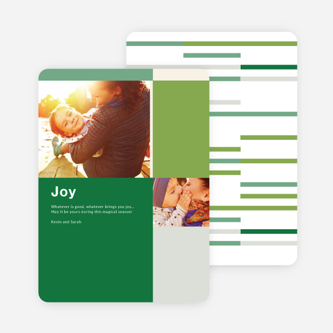 Blocks & Lines Holiday Cards - Green