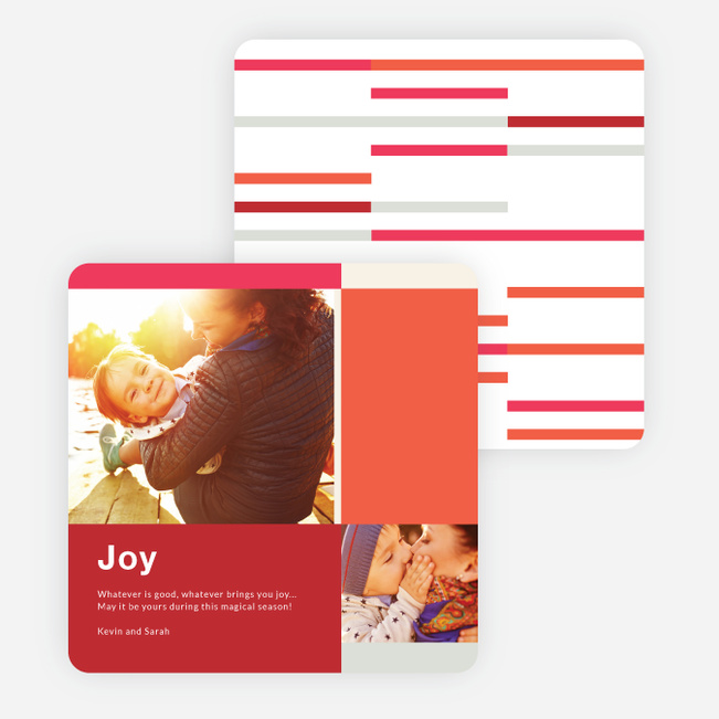 Blocks & Lines Holiday Cards - Red