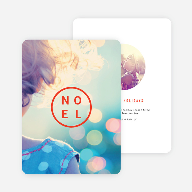 Circular Noel Christmas Cards - Red