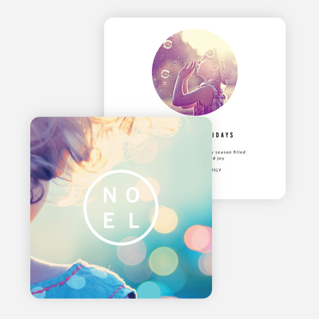Circular Noel Christmas Cards - Black