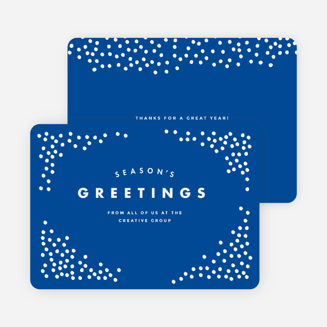 Snow Falling Corporate Holiday Cards - Blue