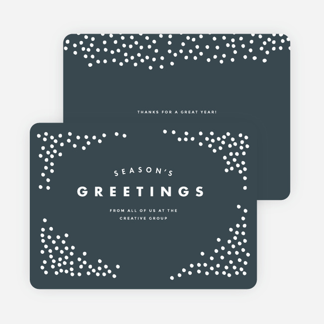 Snow Falling Corporate Holiday Cards - Gray
