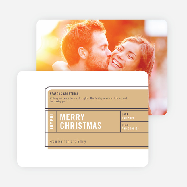 Vintage Ticket Christmas Cards - Beige