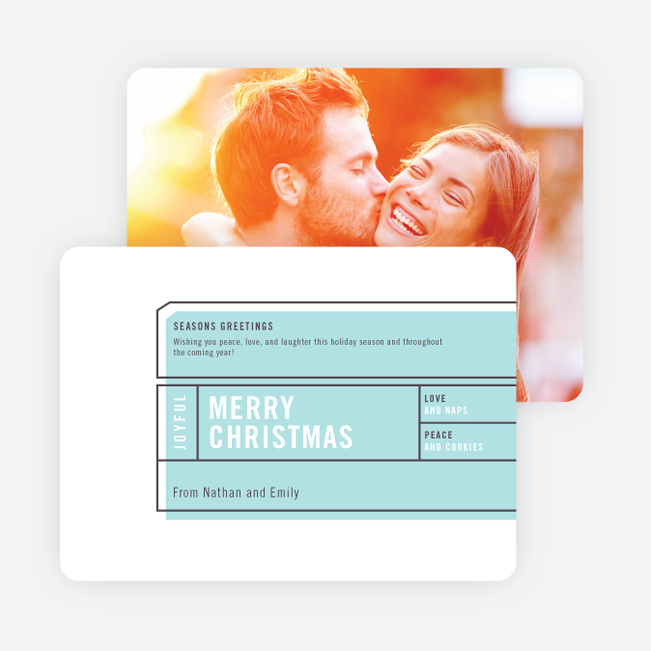 Vintage Ticket Christmas Cards - Blue