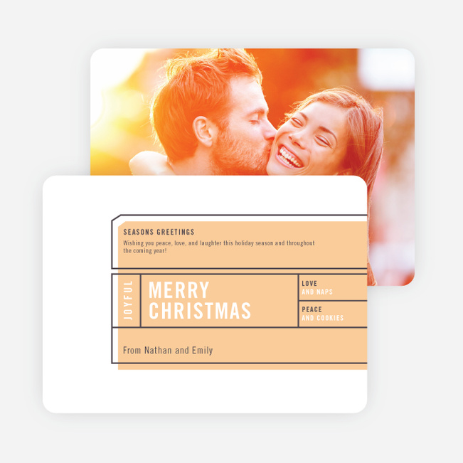 Vintage Ticket Christmas Cards - Orange