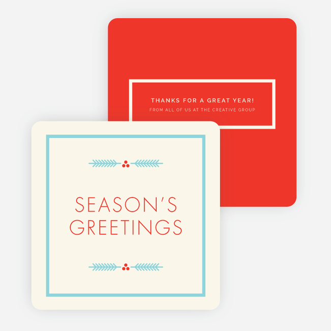 Winter Berries Corporate Holiday Cards - Red