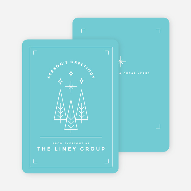 Winter Trees Corporate Holiday Cards - Blue
