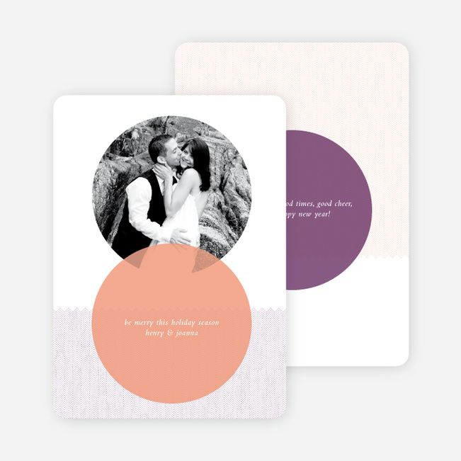 Interlocking Circles Holiday Photo Cards - Apricot