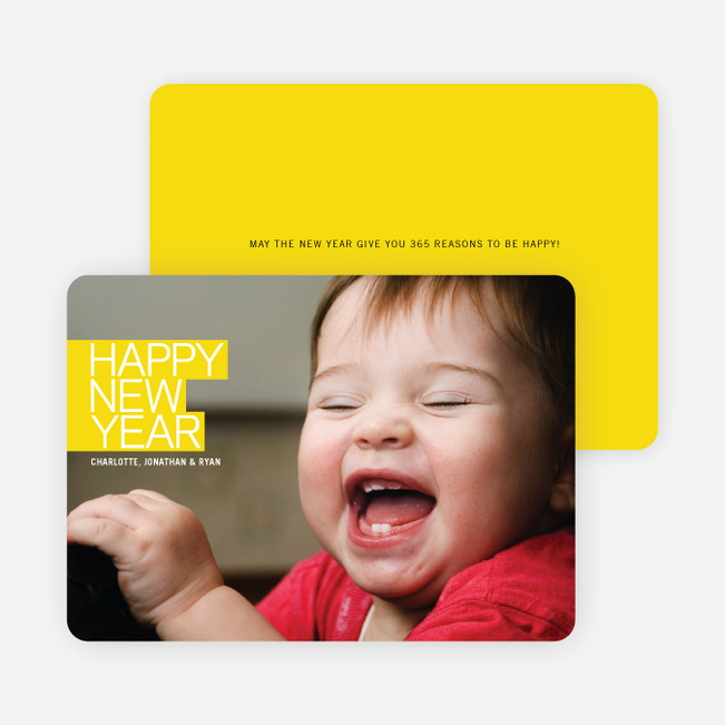 Modern Happy New Years Photo Cards - Lemon