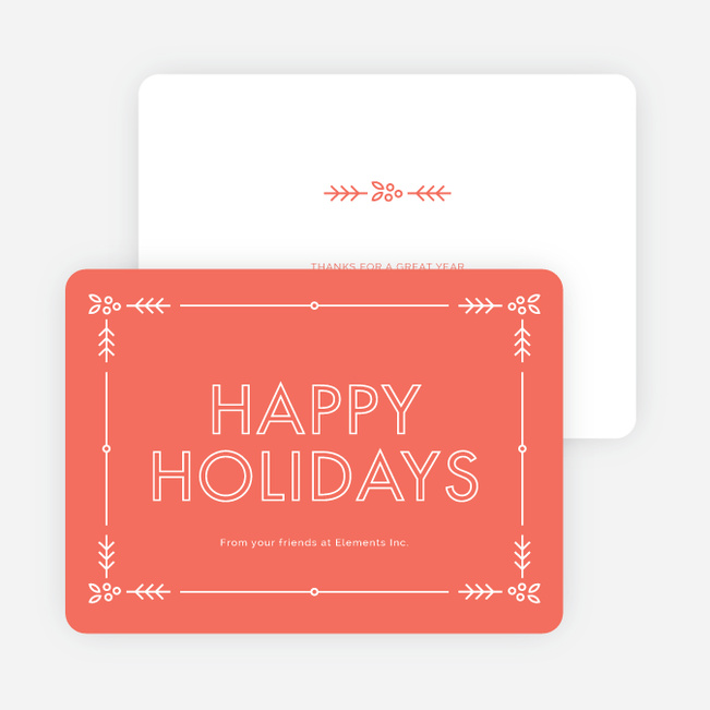 Holly Border Corporate Holiday Cards - Red