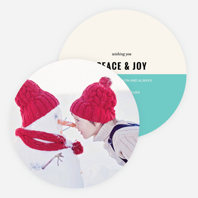 Photo Focused Holiday Cards - Blue