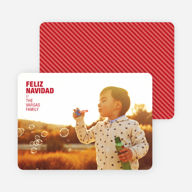 Feliz Navidad Holiday Photo Cards - Strawberry Red