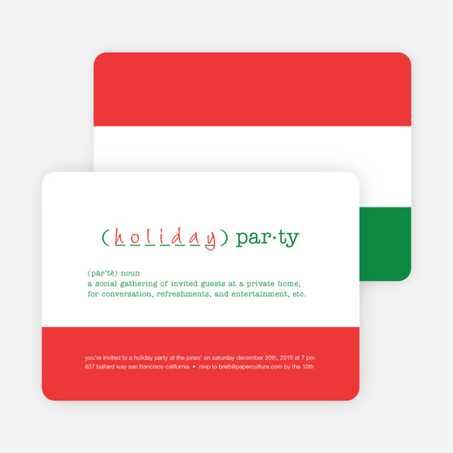 Holly Holidays Holiday Party Invitations Paper Culture