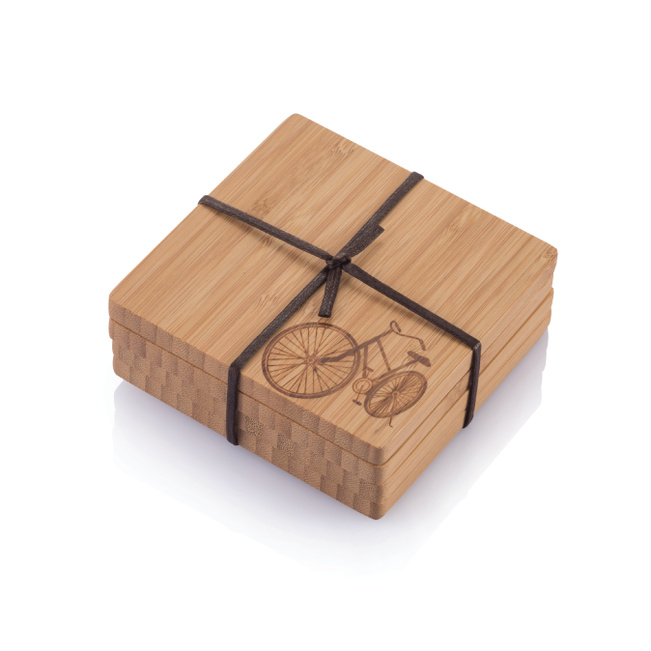 Bamboo Bike Coasters - Brown