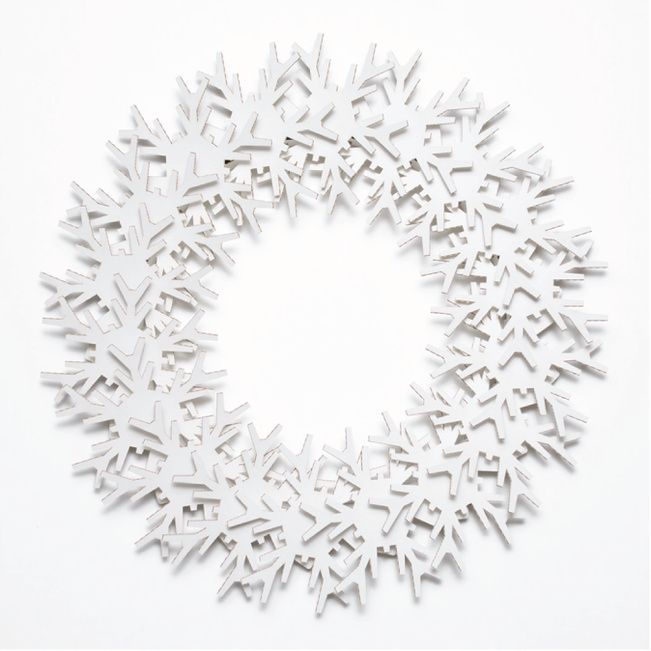 Cardboard Wreath - White