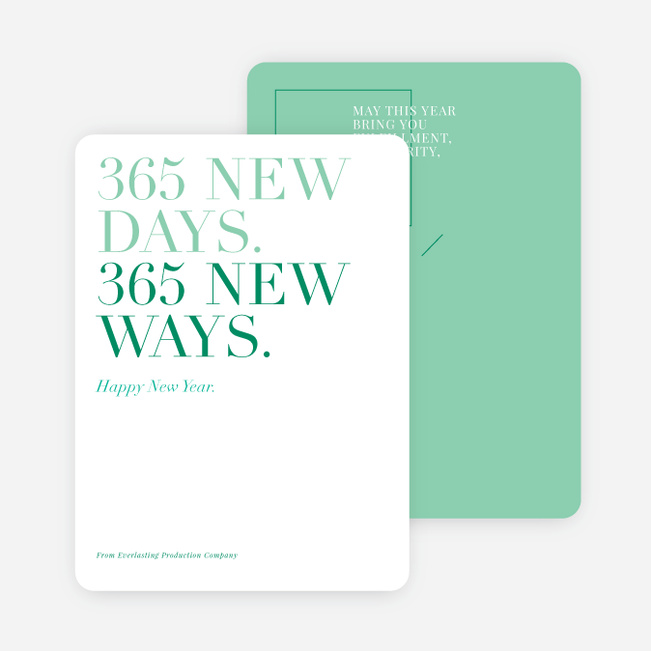 Best Wishes New Year Cards - Green