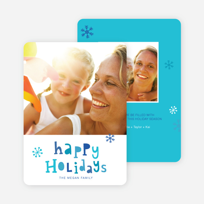 Colorful Happy Holidays Cards - Blue